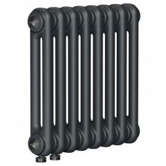 Радиатор стальной трубчатый Rifar (Рифар) Tubog Ventil 2057 28 секций 1288x565x66 мм нижнее подключение (с вентилем) 3/4″ Антрацит матовый