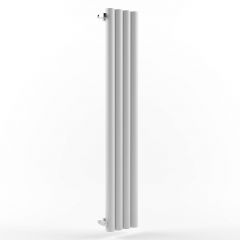 Стальной вертикальный радиатор отопления Warmmet (Варммет) Power 76V длина 1250 мм секций 6 цвет белый тип подключения: нижнее правое PV.76.1250.6.476.BR.9016