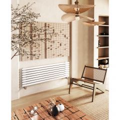 Стальной горизонтальный радиатор отопления Warmmet (Варммет) Round 42H ширина 750 мм секций 4 цвет белыйтип подключения: нижнее правое RH.42.750.4.192.BR.9016