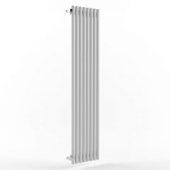 Стальной вертикальный радиатор отопления Warmmet (Варммет) Round 42V длина 750 мм секций 4 цвет белыйтип подключения: нижнее левое RV.42.750.4.192.BL.9016