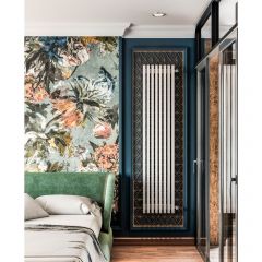Стальной вертикальный радиатор отопления Warmmet (Варммет) Luxe 60V длина 750 мм секций 4 цвет белыйтип подключения: нижнее правое LV.3060.750.4.180.BR.9016