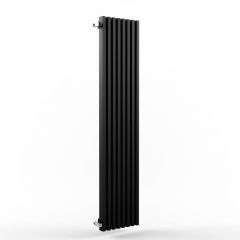 Стальной вертикальный радиатор отопления Warmmet (Варммет) Luxe 60V длина 1500 мм секций 4 цвет черный, тип подключения: нижнее правое LV.3060.1500.4.180.BR.9005