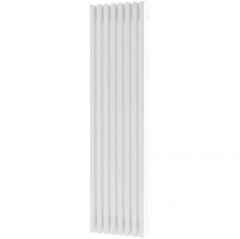 Стальной вертикальный радиатор отопления Warmmet (Варммет) Luxe 60V длина 1250 мм секций 7 цвет белый тип подключения: нижнее левое LV.3060.1250.7.330.BL.9016