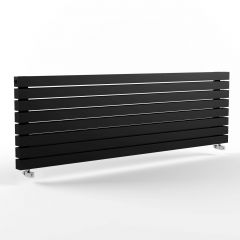 Стальной горизонтальный радиатор отопления Warmmet (Варммет) Power 60H ширина 2000 мм секций 5 цвет черный, тип подключения: нижнее левое PH.6060.2000.5.380.BL.9005