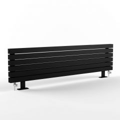 Стальной напольный радиатор отопления Warmmet (Варммет) Power 60HN ширина 1250 мм секций 7 цвет черный, тип подключения: нижнее правое PHN.6060.1250.7.540.BR.9005
