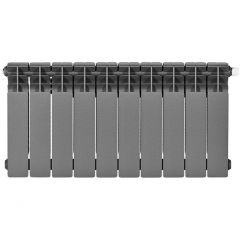 Радиатор биметаллический Stout (Стаут) Titan Ventil 350 10 секций нижнее правое подключение графит RAL 7024 (SRB-3320-035010 7024)