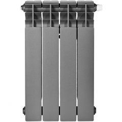 Радиатор биметаллический Stout (Стаут) Titan Ventil 500 4 секции нижнее правое подключение графит RAL 7024 (SRB-3320-050004 7024)