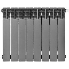 Радиатор биметаллический Stout (Стаут) Titan Ventil 500 8 секций нижнее правое подключение графит RAL 7024 (SRB-3320-050008 7024)