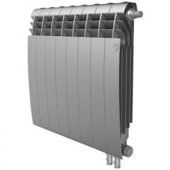 Радиатор биметаллический Royal Thermo (Роял Термо) BiLiner 500 V 8 секций подключение нижнее серый