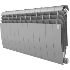 Радиатор биметаллический Royal Thermo (Роял Термо) BiLiner 350 12 секций подключение боковое серый