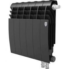Радиатор биметаллический Royal Thermo (Роял Термо) BiLiner 350 V 6 секций подключение нижнее черный