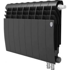Радиатор биметаллический Royal Thermo BiLiner 350 V 8 секций подключение нижнее черный