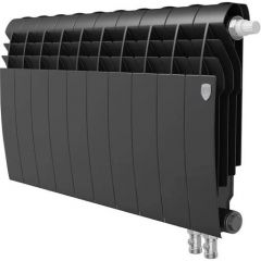 Радиатор биметаллический Royal Thermo BiLiner 350 V 10 секций подключение нижнее черный