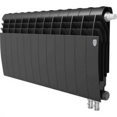 Радиатор биметаллический Royal Thermo BiLiner 350 V 12 секций подключение нижнее черный