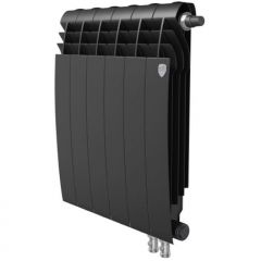 Радиатор биметаллический Royal Thermo BiLiner 500 V 6 секций подключение нижнее черный