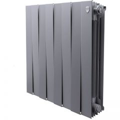 Радиатор биметаллический Royal Thermo PianoForte 500 8 секций подключение боковое серый