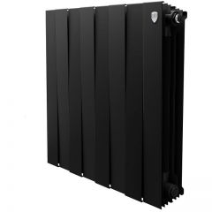 Радиатор биметаллический Royal Thermo (Роял Термо) PianoForte 500 8 секций подключение боковое черный