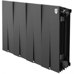 Радиатор биметаллический Royal Thermo PianoForte 300 8 секций подключение боковое черный