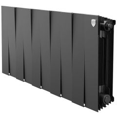 Радиатор биметаллический Royal Thermo PianoForte 300 10 секций подключение боковое черный