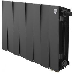 Радиатор биметаллический Royal Thermo PianoForte 300 8 секций VR подключение нижнее черный
