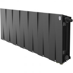 Радиатор биметаллический Royal Thermo (Роял Термо) PianoForte 300 Чёрный VR80 14 секций