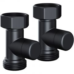 Набор нижнего подключения Royal Thermo (Роял Термо) Design прямой раздельный 3/4х3/4 ЕК (черный)