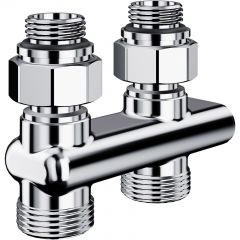 Узел нижнего подключения перекрестный Royal Thermo (Роял Термо) Design прямой 1/2х3/4 EK (хром)