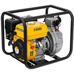 Мотопомпа бензиновая Denzel (Дензель) высоконапорная PX-50H, 7 л.с, 2, 600 л/мин, глубина 8 м, напор 65 м (99203)