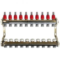 Блок коллекторный Gekon (Гекон) 1 дюйм, 10 отводов 3/4 дюйм (GK 74110)