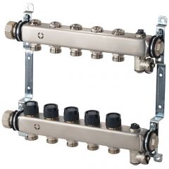 Коллекторный блок Oventrop (Овентроп) Multidis SHR, PN 10, 6 х G 3/4 с регулирующими вентильными вставками (140650056)