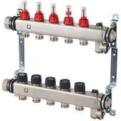 Коллекторный блок Oventrop (Овентроп) Multidis SFR, 3 х G 3/4 с ротаметрами (140430053)