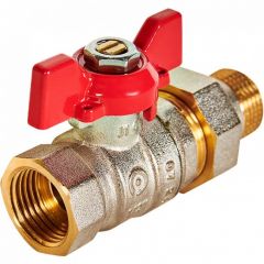 Кран шаровой Rommer (Роммер) с американкой ВР/НР, ручка бабочка 1 1/4 (RBV-0005-2510232)