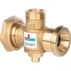 Клапан смесительный термостатический Stout (Стаут) G 1 1/2 M-G 1 1/2 F-G 1 M 60°С (SVM-0050-326006)