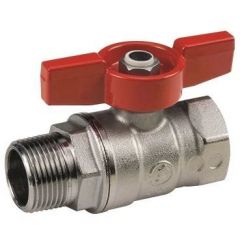 Кран шаровой Gekon 1 1/4 дюйм, ВР-НР, хромированный, ручка бабочка (GK 554 114)