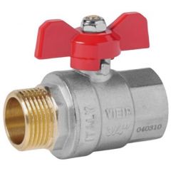 Кран шаровой Vieir (Виеир) 1/2 г.х ш. бабочка никелированный (VR203-01)