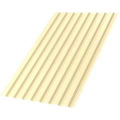 Профлист МеталлПрофиль (Metallprofil) МП-20, покрытие: Полиэстер, высота профиля: 20 мм, односторонний, ширина 1150 мм, цвет: 1014 Слоновая кость, МП-20x1100-R (ПЭ-01-1014-0,45)