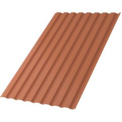 Профлист МеталлПрофиль (Metallprofil) МП-20, покрытие: VikingMP E, высота профиля: 20 мм, односторонний, ширина 1150 мм, цвет: 8004 Коричневая медь, МП-20x1100-A (VikingMP E-20-8004-0,5)