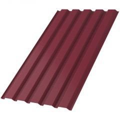 Профлист МеталлПрофиль (Metallprofil) МП-35, покрытие: Полиэстер, высота профиля: 35 мм, односторонний, ширина 1076 мм, цвет: 3005 Красное вино, МП-35x1035-B (ПЭ-01-3005-0,7)
