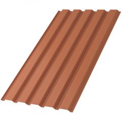 Профлист МеталлПрофиль (Metallprofil) МП-35, покрытие: NormanMP, высота профиля: 35 мм, односторонний, ширина 1076 мм, цвет: 8004 Коричневая медь, МП-35x1035-A NormanMP (ПЭ-01-8004-0,5)