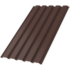 Профлист МеталлПрофиль (Metallprofil) МП-35, покрытие: NormanMP, высота профиля: 35 мм, односторонний, ширина 1076 мм, цвет: 8017 Коричневый шоколад, МП-35x1035-A NormanMP (ПЭ-01-8017-0,5)