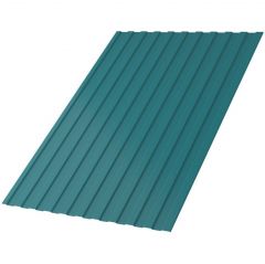 Профлист МеталлПрофиль (Metallprofil) С-8, покрытие: Полиэстер, высота профиля: 8 мм, односторонний, ширина 1200 мм, цвет: 5021 Синяя вода, С-8x1150-B (ПЭ-01-5021-0,45)
