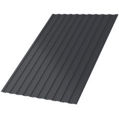 Профлист МеталлПрофиль (Metallprofil) С-8, покрытие: Полиэстер, высота профиля: 8 мм, двухсторонний, ширина 1200 мм, цвет: 7024 Серый графит, С-8x1150-B (ПЭ_Д-01-7024-0,45)