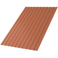 Профлист МеталлПрофиль (Metallprofil) С-8, покрытие: Полиэстер, высота профиля: 8 мм, односторонний, ширина 1200 мм, цвет: 8004 Коричневая медь, С-8x1150-B (ПЭ-01-8004-0,45)