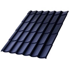 Металлочерепица МеталлПрофиль (Metallprofil) Ламонтерра XL, толщина 0.5 мм, покрытие Purman, цвет: Citrine Темно-синий, арт: PURMAN-20-Citrine-0.5; м2