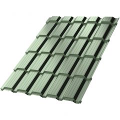 Металлочерепица МеталлПрофиль (Metallprofil) Монкатта, толщина 0.5 мм, покрытие Purman, цвет: Tourmalin Светло-зеленый металлик, арт: PURMAN-20-Tourmalin-0.5; м2
