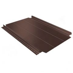 Фальцевая кровля Stynergy (Стинержи) Smart Фальц Pro, 521х480х0,45 мм, узкое ребро жесткости, Полиэстер (Россия) Zn100 RAL8017 (шоколадно-коричневый) м2