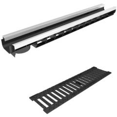 Лоток водоотводный Gidrolica (Гидролика) DN100 Standart Plus H83 мм (усиленный) с чугунной щелевой решеткой С250 (8034506)