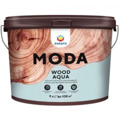 Краска фасадная Eskaro (Эскаро) Moda Wood Aqua высокоукрывная полуматовая База A 9 л