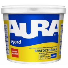 Краска для стен и потолков Eskaro (Эскаро) Aura Interior Fjord влагостойкая матовая база А белая 0,9 л