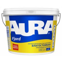 Краска для стен и потолков Eskaro (Эскаро) Aura Interior Fjord влагостойкая матовая база А белая 2,7 л
